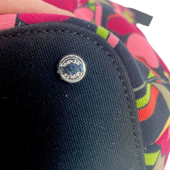 Talbots Floral Stripe Satchel - Black and Pink - Picture 14 of 15